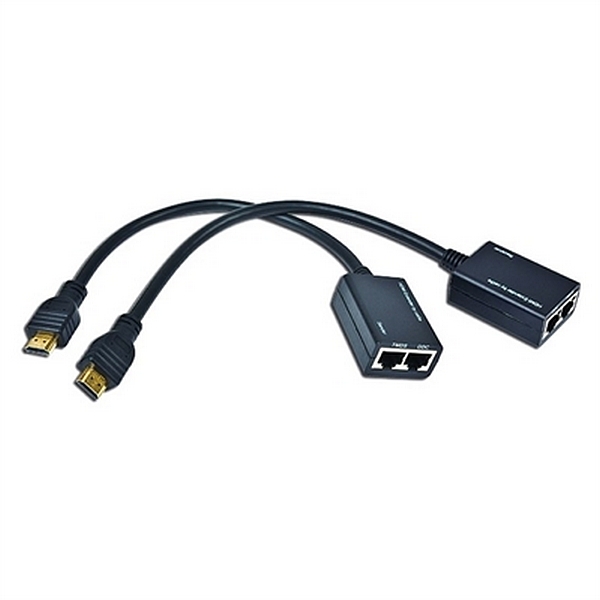 HDMI til RJ45 LAN forlængerledning GEMBIRD DEX-HDMI-01 1080p Sort Billede af HDMI til RJ45 LAN forlængerledning GEMBIRD DEX-HDMI-01 1080p Sort