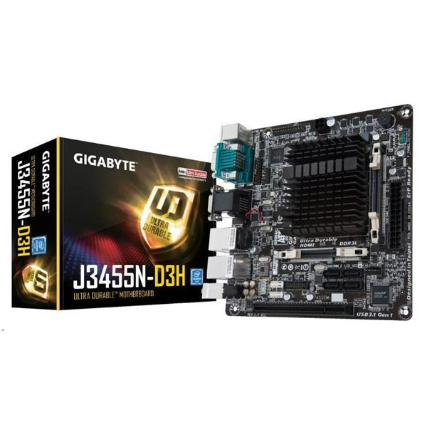 Motherboard med integreret CPU Gigabyte GA-J3455N-D3H Mini-ITX Intel® Quad-Core Celeron® J345 Billede af Motherboard med integreret CPU Gigabyte GA-J3455N-D3H Mini-ITX Intel® Quad-Core Celeron® J345
