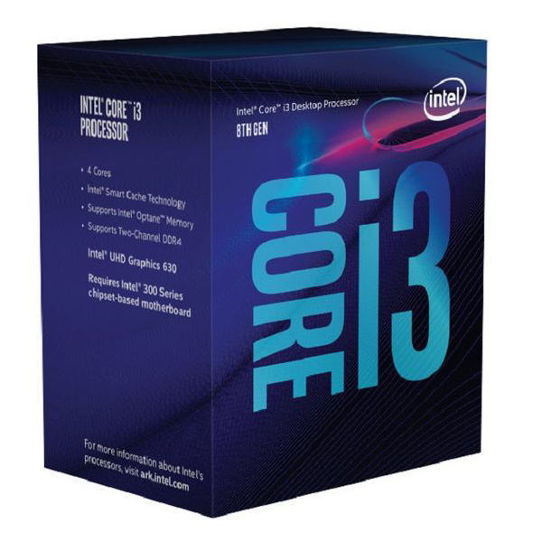 Processor Intel Intel® Core⢠i3-8100 Processor BX80684I38100 Intel Core i3 8100 3,6 Ghz 6 MB LGA 1151 BOX Billede af Processor Intel Intel® Core⢠i3-8100 Processor BX80684I38100 Intel Core i3 8100 3,6 Ghz 6 MB LGA 1151 BOX